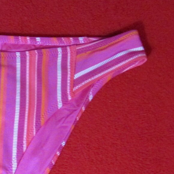 Trina Turk Swim Bottoms Hipster Pink Stripes Bathing Suit - Picture 2 of 6